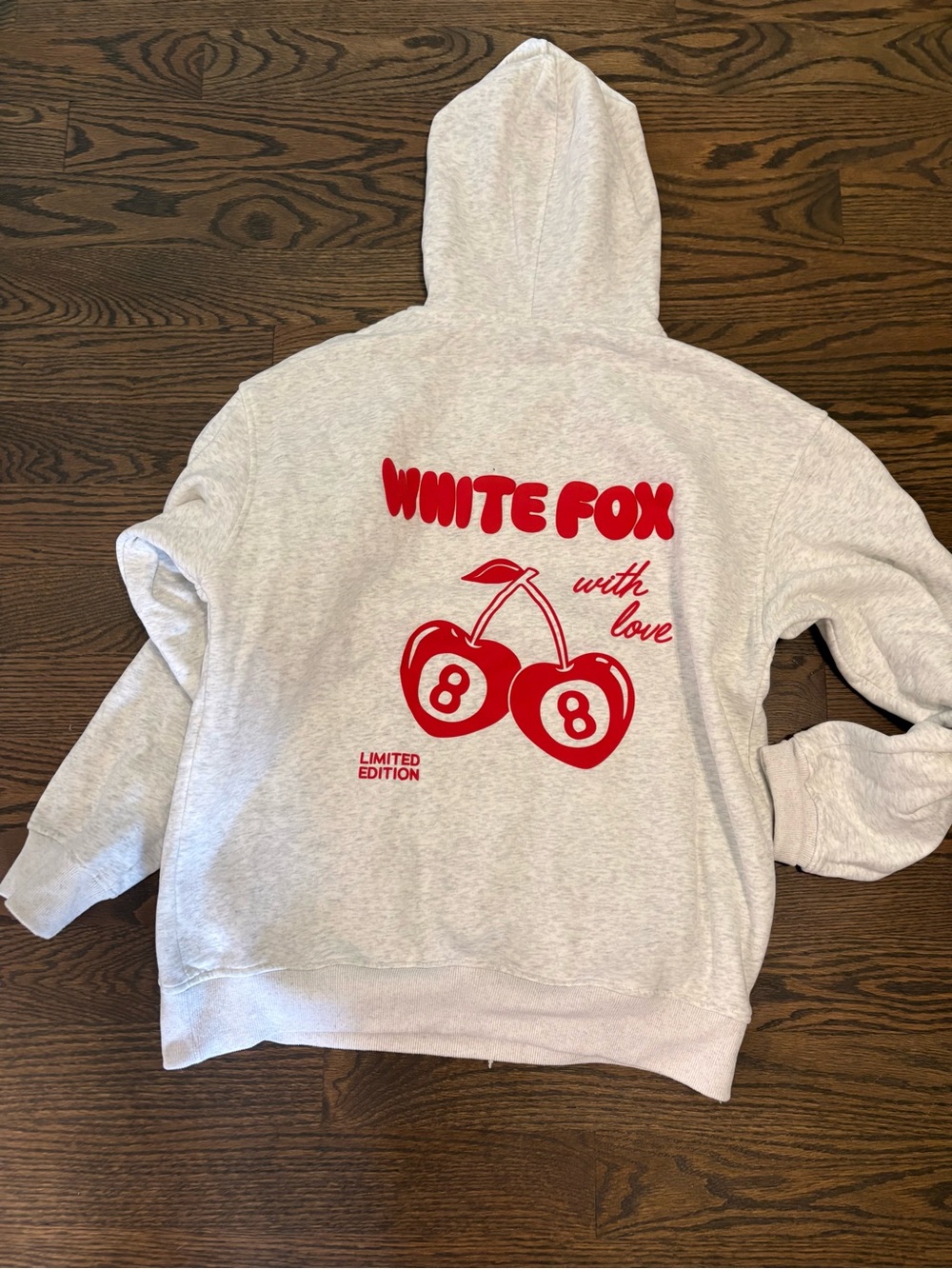 Women's Light Gray Hoodie with sweatpants. Red Logo - Picture 2 of 2